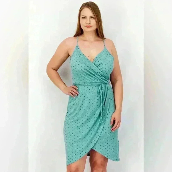 Women's short dress, sage green, size S - Picture 1 of 6